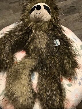 Plush Sloth Stuffed Animal - Soft Brown Faux-Fur Sloth Plush